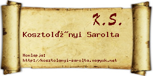 Kosztolányi Sarolta névjegykártya